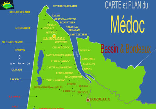 Map of the Medoc region in France