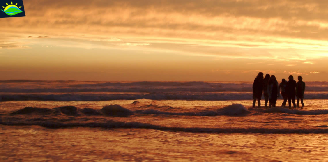 Sunset on the beach of Montalivet